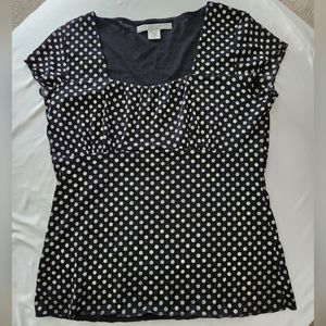 Geoffrey Beene Sport Womens XL black/ white polka dot shirt